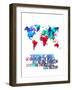 World Map Quote Leo Tolstoy-NaxArt-Framed Art Print