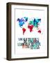 World Map Quote Mahatma Gandi-NaxArt-Framed Art Print