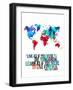 World Map Quote Mahatma Gandi-NaxArt-Framed Art Print