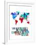 World Map Quote Mahatma Gandi-NaxArt-Framed Art Print