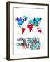 World Map Quote Mahatma Gandi-NaxArt-Framed Art Print