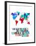 World Map Quote Mahatma Gandi-NaxArt-Framed Art Print