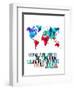 World Map Quote Mahatma Gandi-NaxArt-Framed Art Print