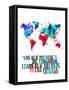 World Map Quote Mahatma Gandi-NaxArt-Framed Stretched Canvas