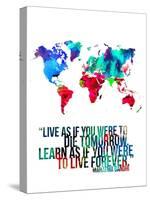 World Map Quote Mahatma Gandi-NaxArt-Stretched Canvas