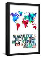 World Map Quote Muhammad Ali-NaxArt-Framed Poster