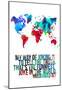 World Map Quote Muhammad Ali-NaxArt-Mounted Poster