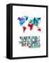 World Map Quote Muhammad Ali-NaxArt-Framed Stretched Canvas