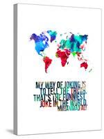 World Map Quote Muhammad Ali-NaxArt-Stretched Canvas