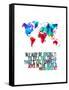 World Map Quote Muhammad Ali-NaxArt-Framed Stretched Canvas