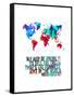 World Map Quote Muhammad Ali-NaxArt-Framed Stretched Canvas