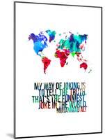 World Map Quote Muhammad Ali-NaxArt-Mounted Art Print