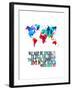 World Map Quote Muhammad Ali-NaxArt-Framed Art Print