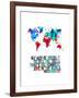 World Map Quote Muhammad Ali-NaxArt-Framed Art Print