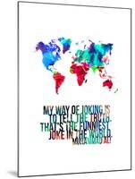 World Map Quote Muhammad Ali-NaxArt-Mounted Art Print