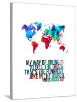 World Map Quote Muhammad Ali-NaxArt-Stretched Canvas