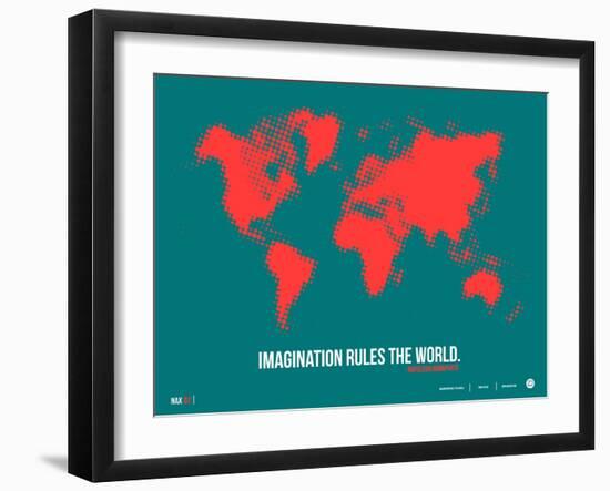 World Map Quote Poster 2-NaxArt-Framed Art Print