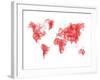 World Map Red Drawing-NaxArt-Framed Art Print