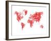 World Map Red Drawing-NaxArt-Framed Art Print