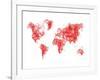 World Map Red Drawing-NaxArt-Framed Art Print