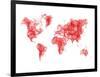 World Map Red Drawing-NaxArt-Framed Art Print