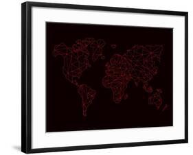 World Map Red-NaxArt-Framed Art Print