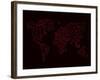 World Map Red-NaxArt-Framed Art Print