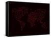 World Map Red-NaxArt-Framed Stretched Canvas
