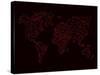 World Map Red-NaxArt-Stretched Canvas