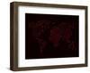 World Map Red-NaxArt-Framed Art Print