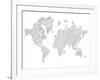 World Map Scribble 1-NaxArt-Framed Art Print