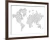 World Map Scribble 1-NaxArt-Framed Art Print