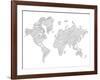 World Map Scribble 1-NaxArt-Framed Art Print