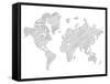 World Map Scribble 1-NaxArt-Framed Stretched Canvas
