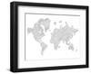 World Map Scribble 1-NaxArt-Framed Art Print