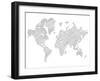 World Map Scribble 1-NaxArt-Framed Art Print