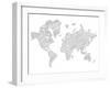 World Map Scribble 1-NaxArt-Framed Art Print