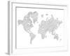 World Map Scribble 1-NaxArt-Framed Art Print