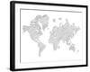 World Map Scribble 1-NaxArt-Framed Art Print