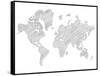 World Map Scribble 1-NaxArt-Framed Stretched Canvas