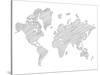 World Map Scribble 1-NaxArt-Stretched Canvas