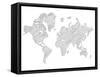 World Map Scribble 1-NaxArt-Framed Stretched Canvas