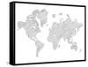 World Map Scribble 1-NaxArt-Framed Stretched Canvas