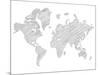 World Map Scribble 1-NaxArt-Mounted Art Print