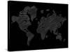 World Map Scribble 2-NaxArt-Stretched Canvas