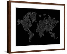 World Map Scribble 2-NaxArt-Framed Art Print