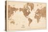World Map Sepia No Words-Sue Schlabach-Stretched Canvas