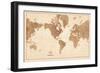 World Map Sepia No Words-Sue Schlabach-Framed Art Print