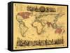 World Map Showing British Empire - Panoramic Map-Lantern Press-Framed Stretched Canvas