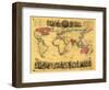 World Map Showing British Empire - Panoramic Map-Lantern Press-Framed Art Print